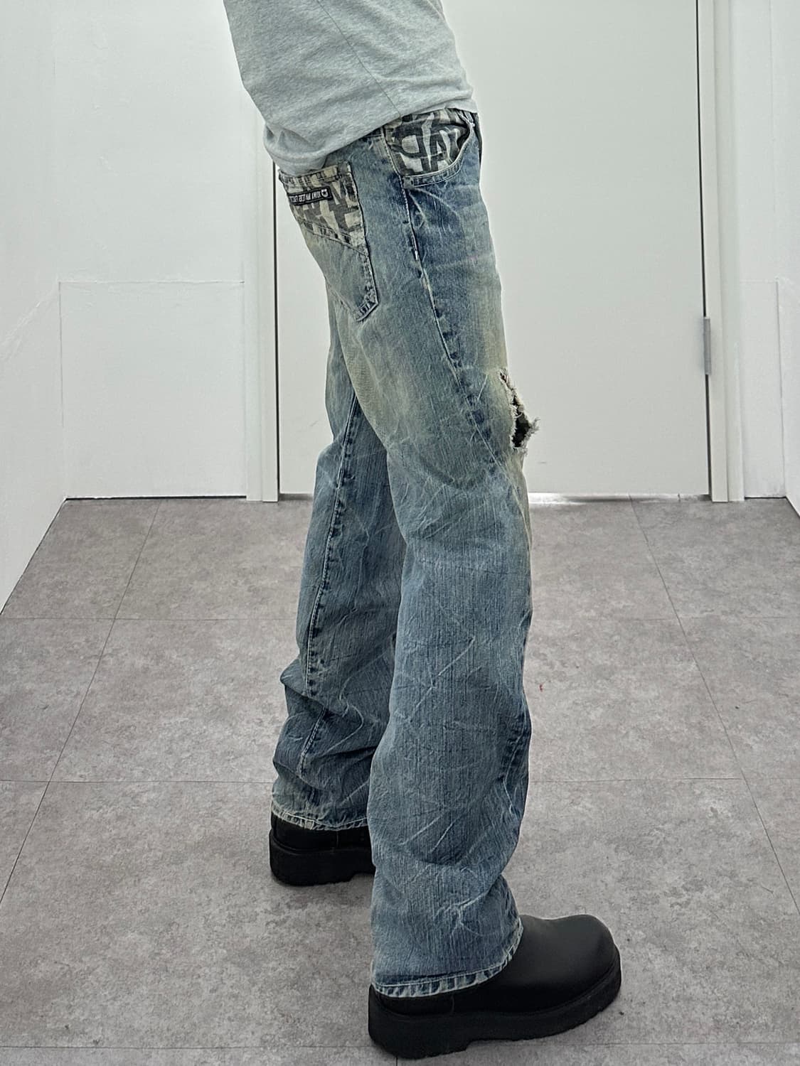 Route 66 denim stud moto pants 상품이미지2