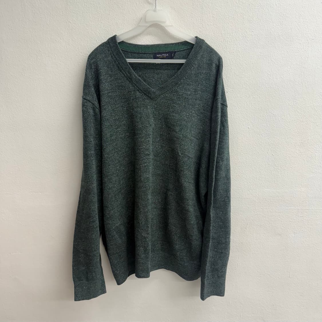 노티카 브이넥 꽈배기 니트 그레이 (XL) 상품이미지1