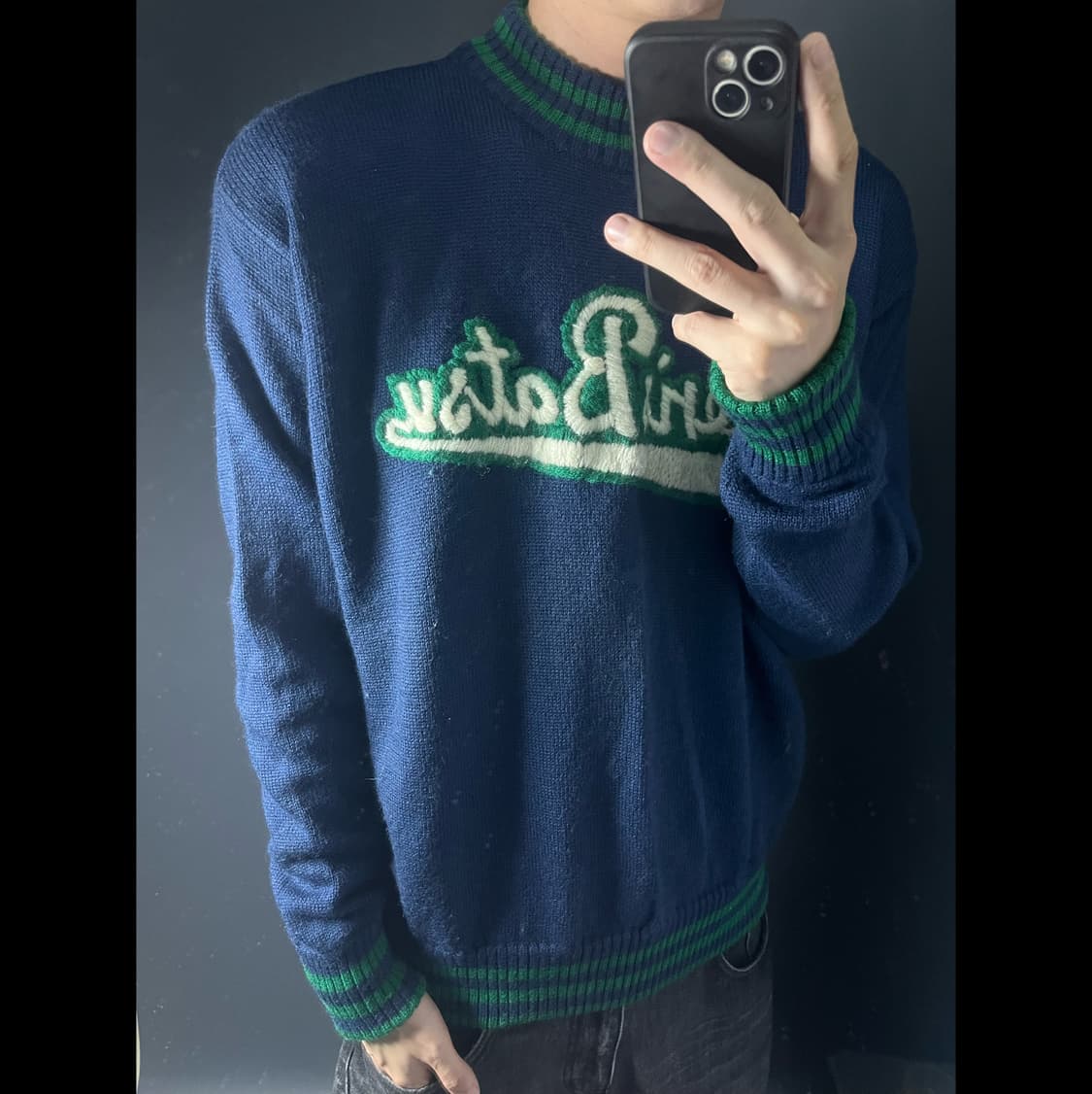 MEN’S BA-TSU 울 니트 상품이미지1