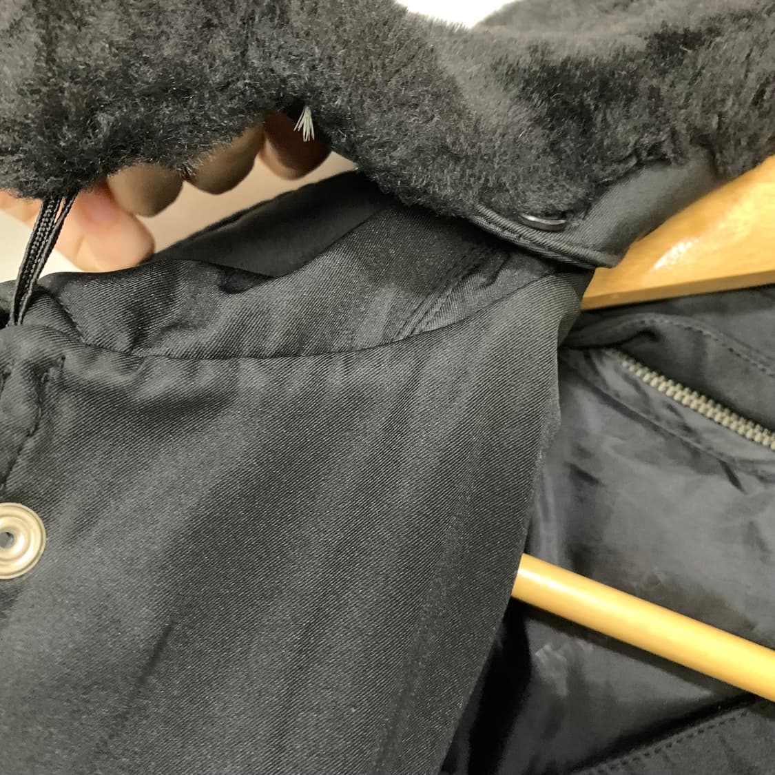 발망 블랙 퍼 카라 집업 점퍼 블루종 바람막이 빈티지 남녀공용 상품이미지9