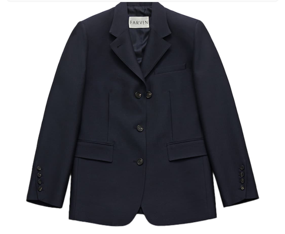 FARVEN 파르벵 울 실크 자켓 네이비 S (미사용품) 상품이미지3