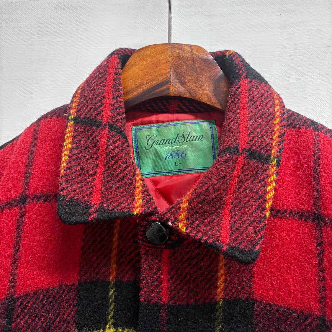 90's Munsingwear 먼싱웨어 체크 워크자켓 블루종 상품이미지2