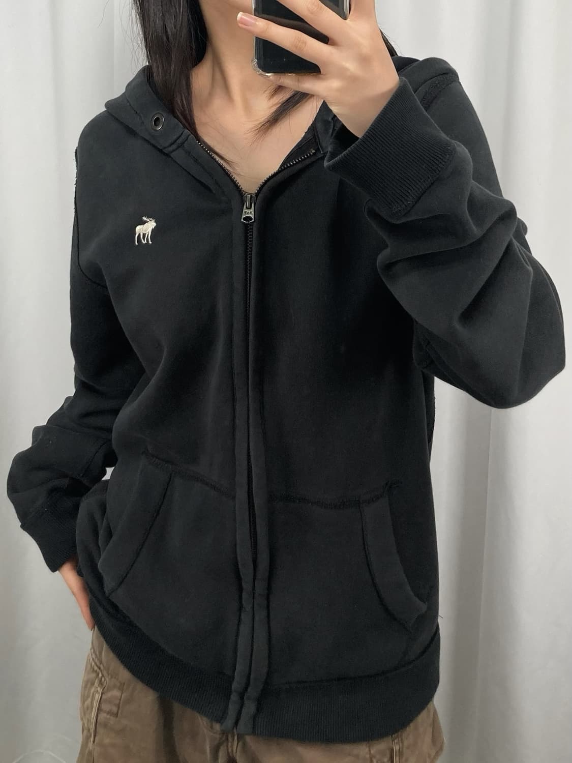 아베크롬비 블랙 후드집업 상품이미지2