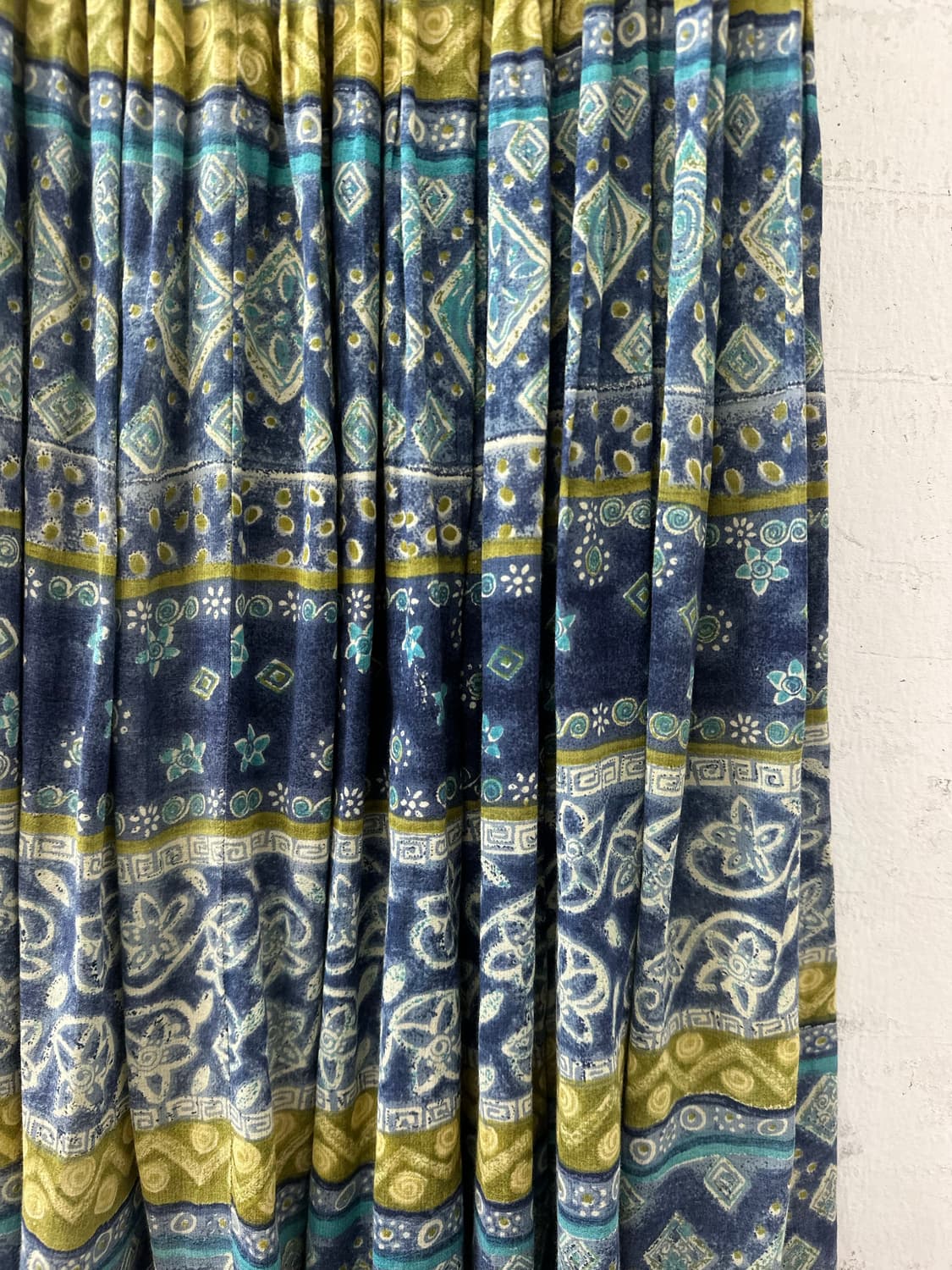 일본빈티지 블루 멀티 패턴 에스닉 히피 스트라이프 밴딩 스커트 상품이미지4