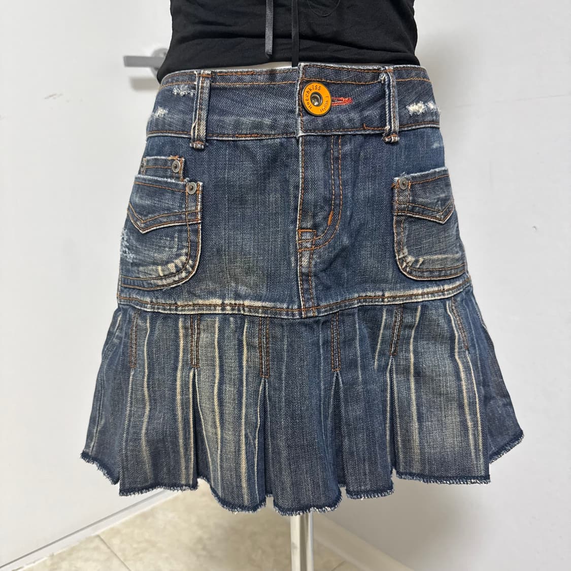 Y2K 데님 플리츠 스커트  상품이미지1