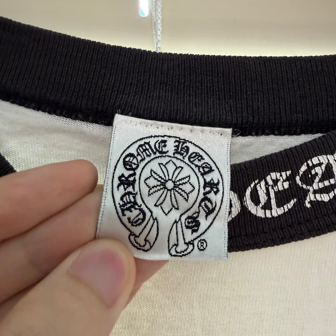 레어) 90s 올드 크롬하츠 베이스볼 멀티로고 7부 래글런 티셔츠 L 상품이미지8