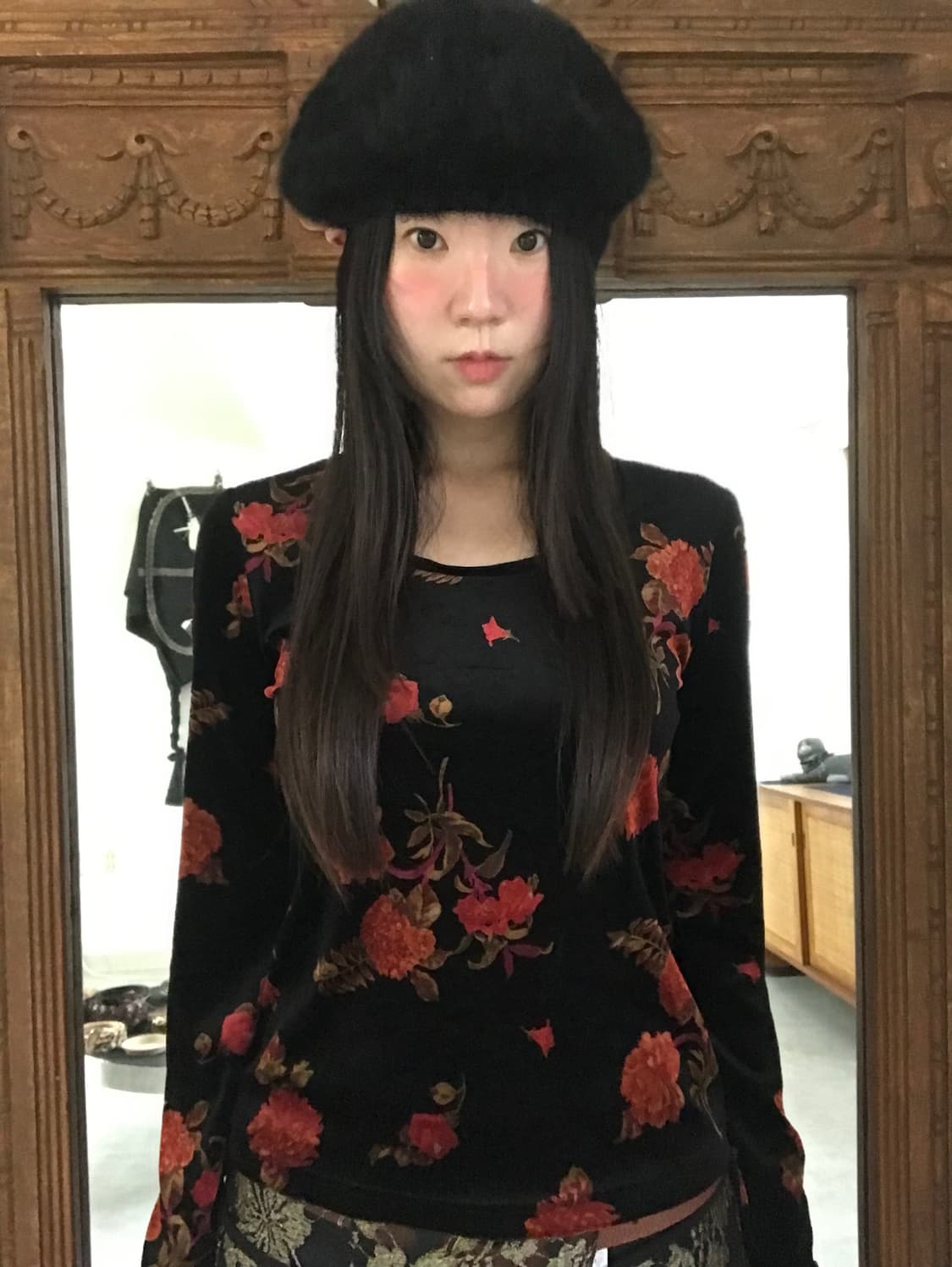 vintage angora beret hat 상품이미지2
