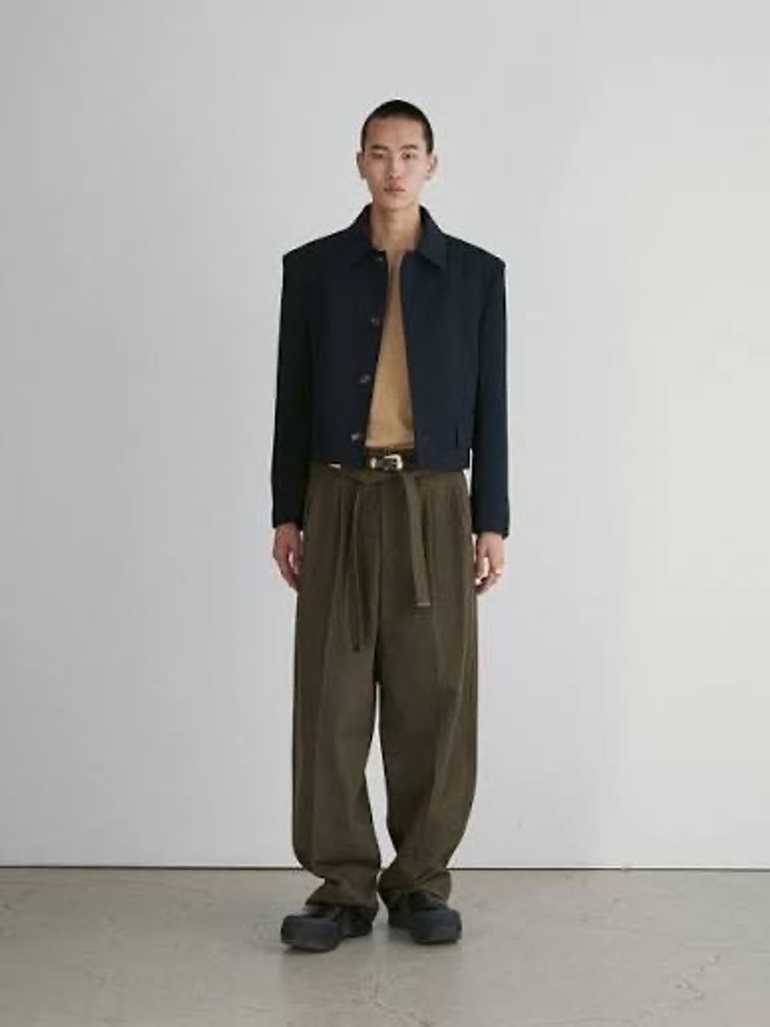 렉토 벨트 디테일 하이웨이스트 팬츠 카키 L 상품이미지8