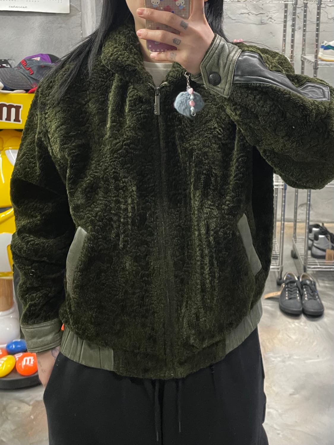 RedOx 레더 패치 플리스 봄버 자켓 상품이미지9