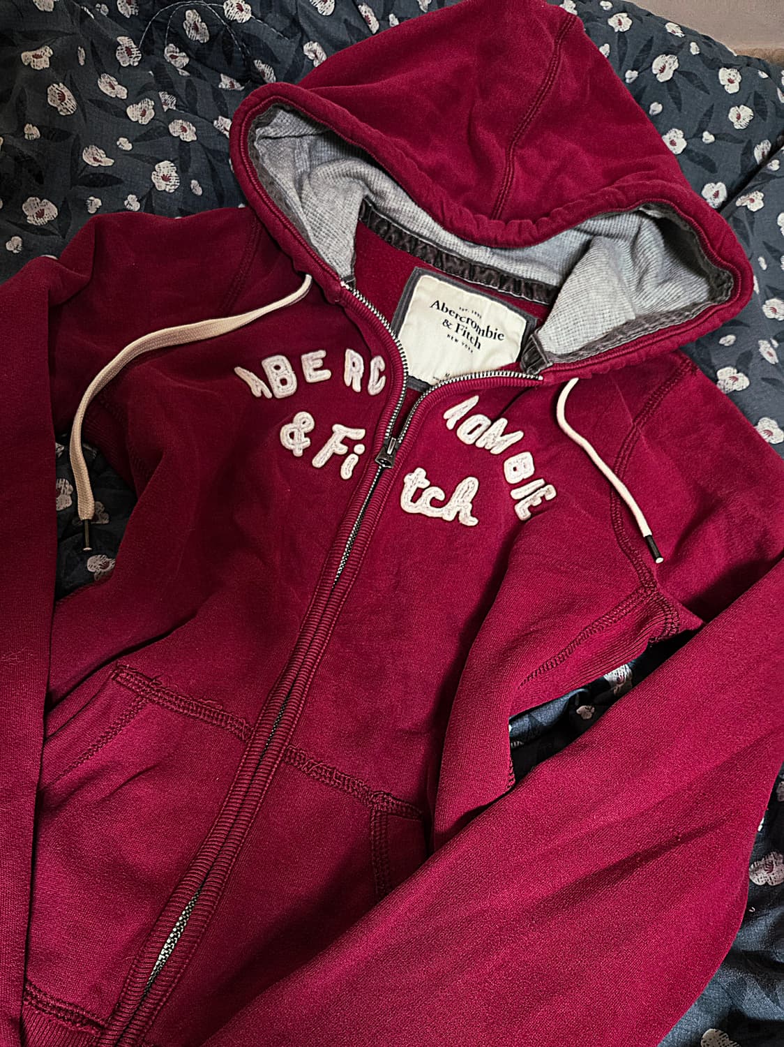 아베크롬비 와인색 후드집업 M 상품이미지1