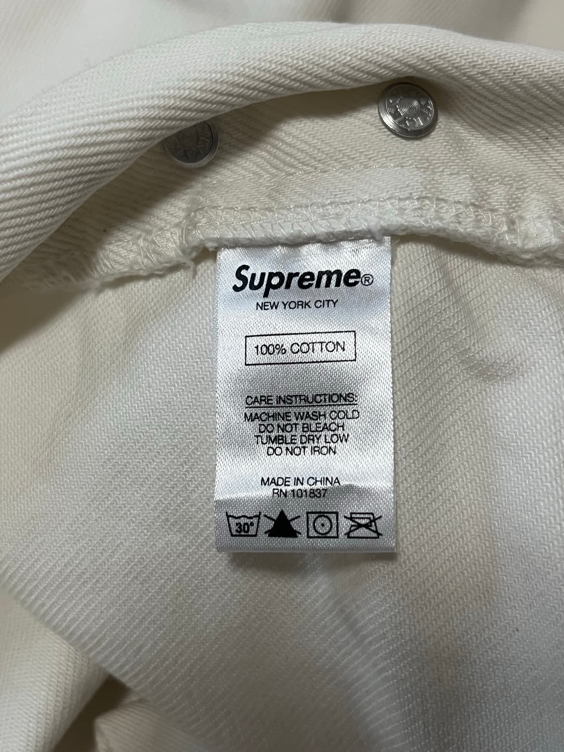 슈프림 x 클레이튼 패터슨 화이트 진 상품이미지5