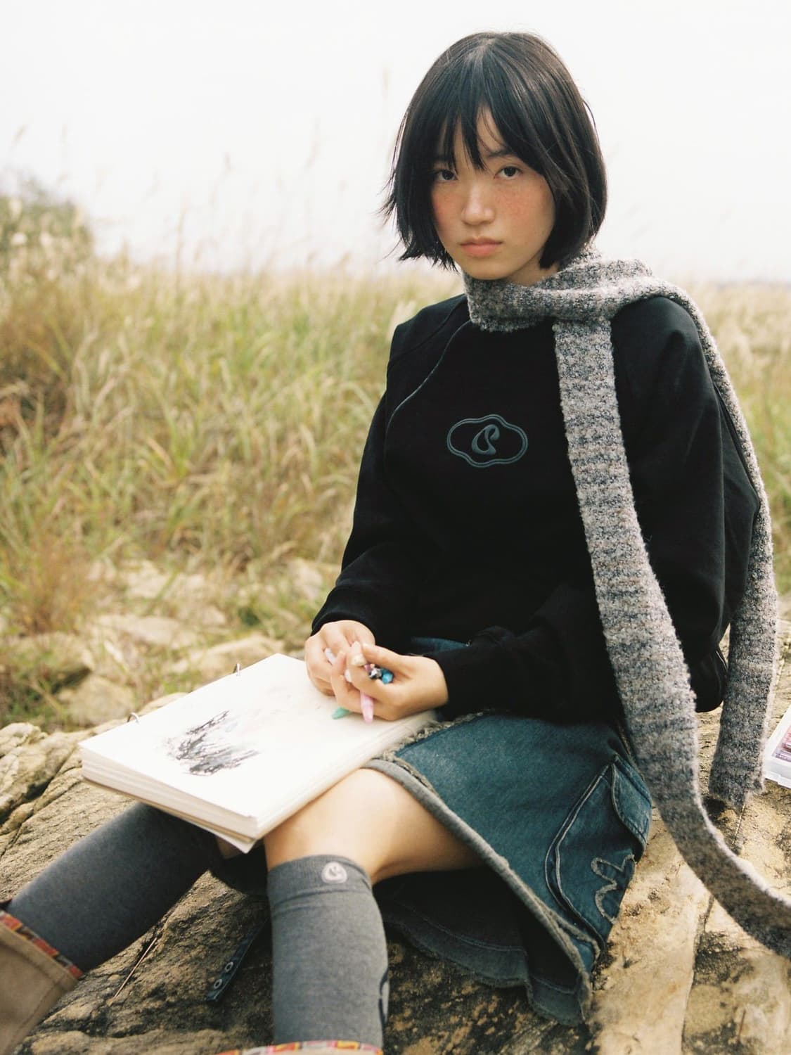 택포) suu 코이세이오 부클 머플러 그레이 상품이미지4