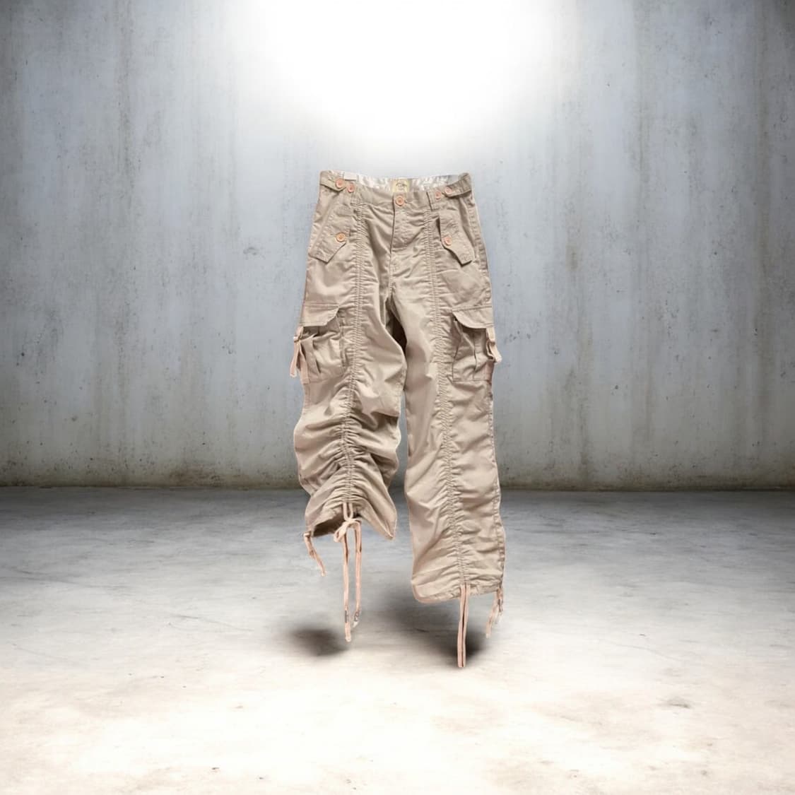 빈티지 셔링 카고바지 로우라이즈 팬츠 코이세이오 상품이미지1