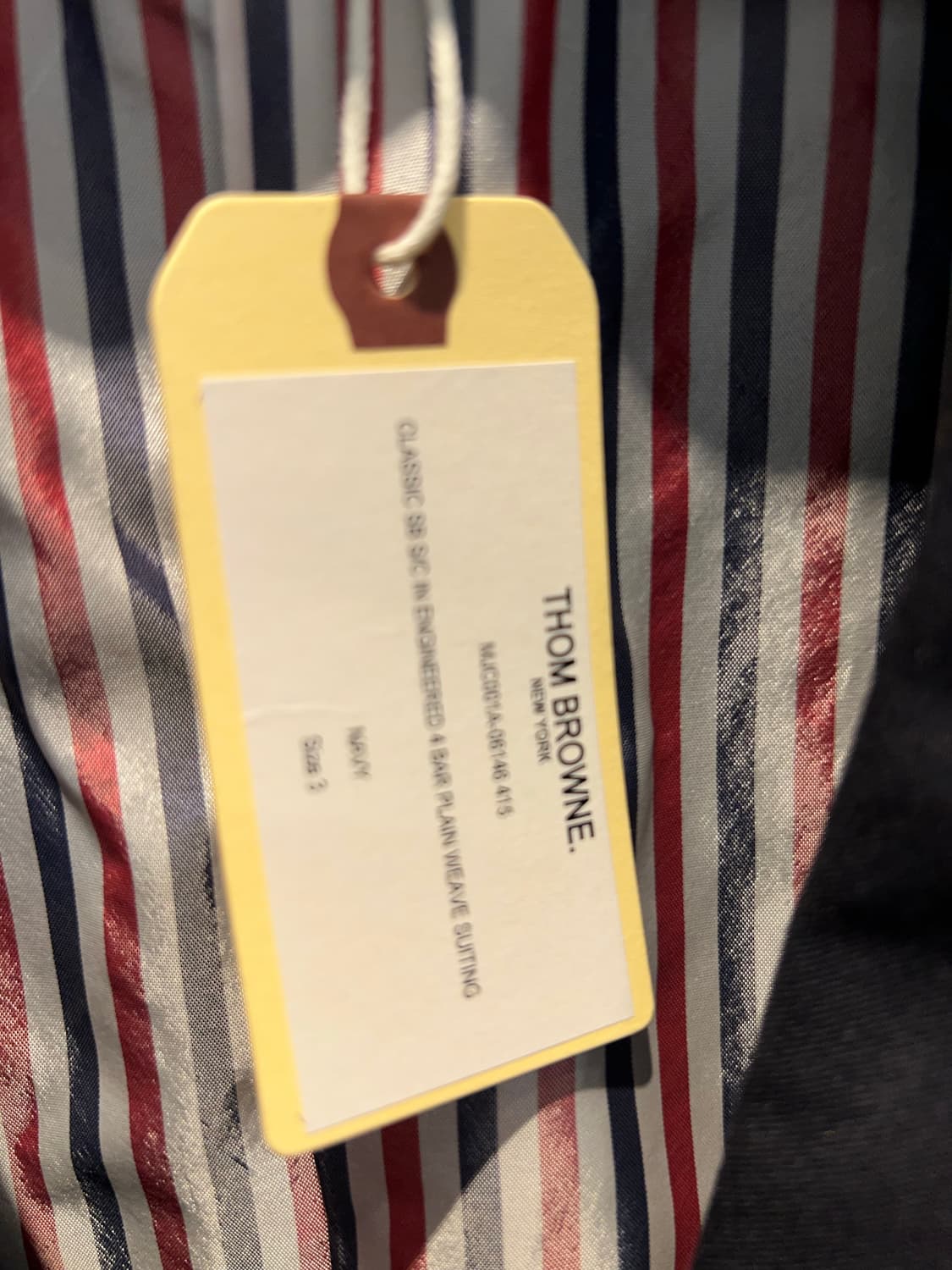 (3) 3회착용 톰브라운 사선 클래식 울 블레이져 자켓 네이비 금장 상품이미지3