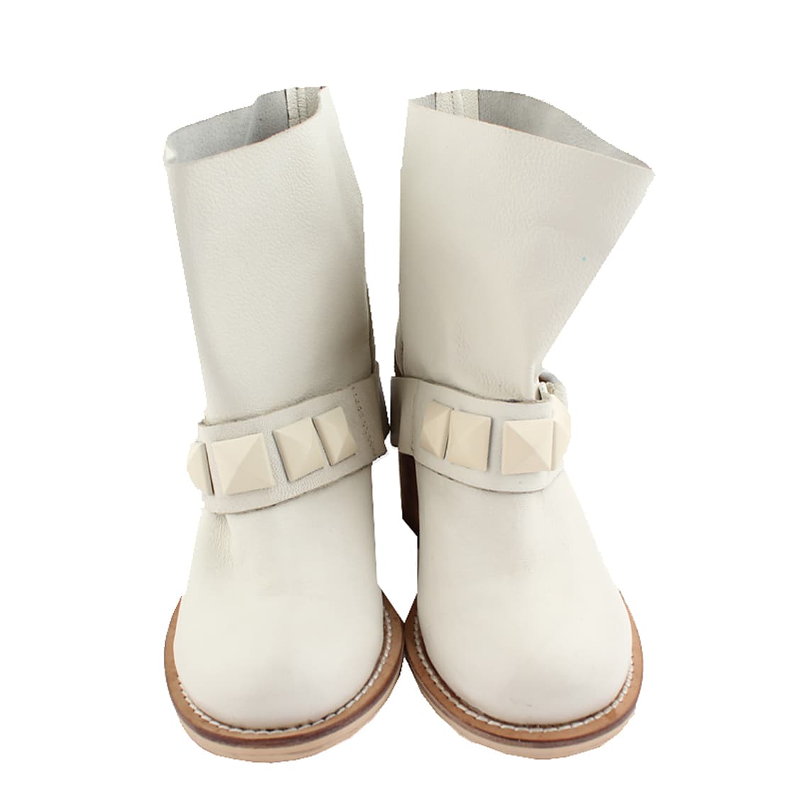 슈콤마보니 아이보리 스터드 벨트장식 부츠 225 상품이미지2