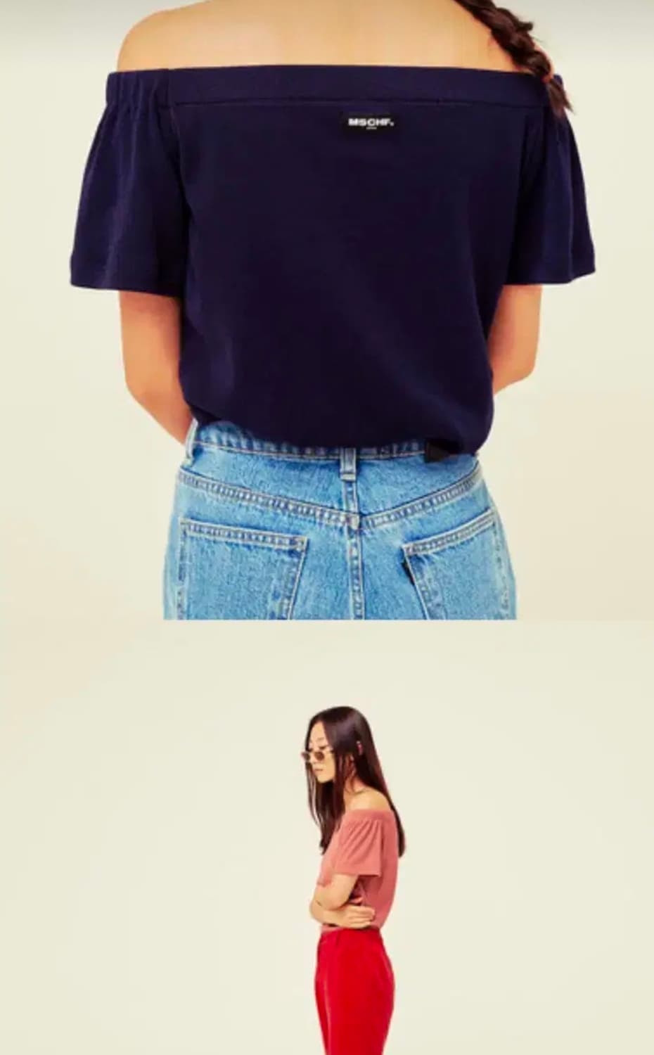 새상품 미스치프 오프숄더 탑 반팔 툴리안 핑크 상품이미지2