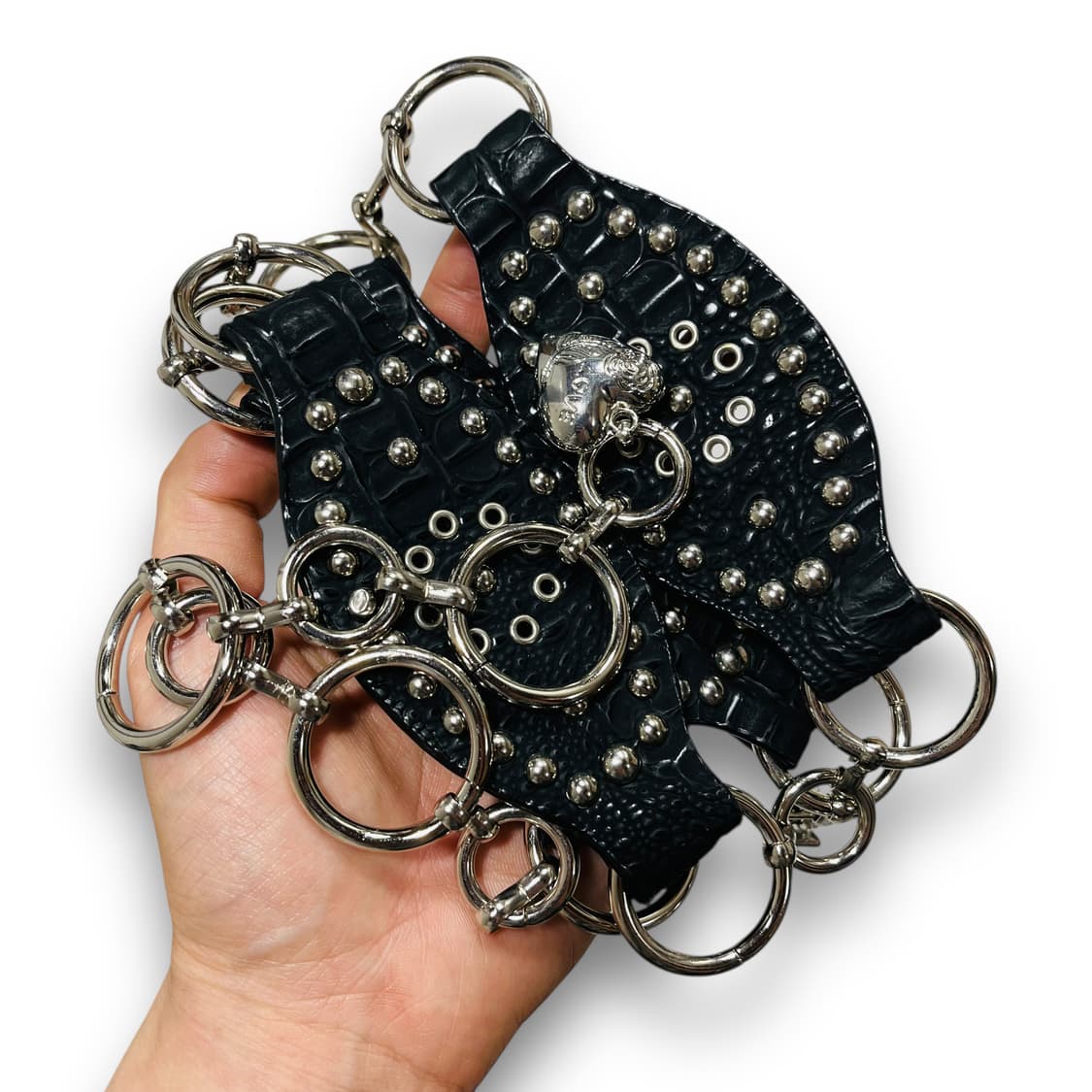 Western Leaf Stud Dark Vintage Belt 상품이미지4