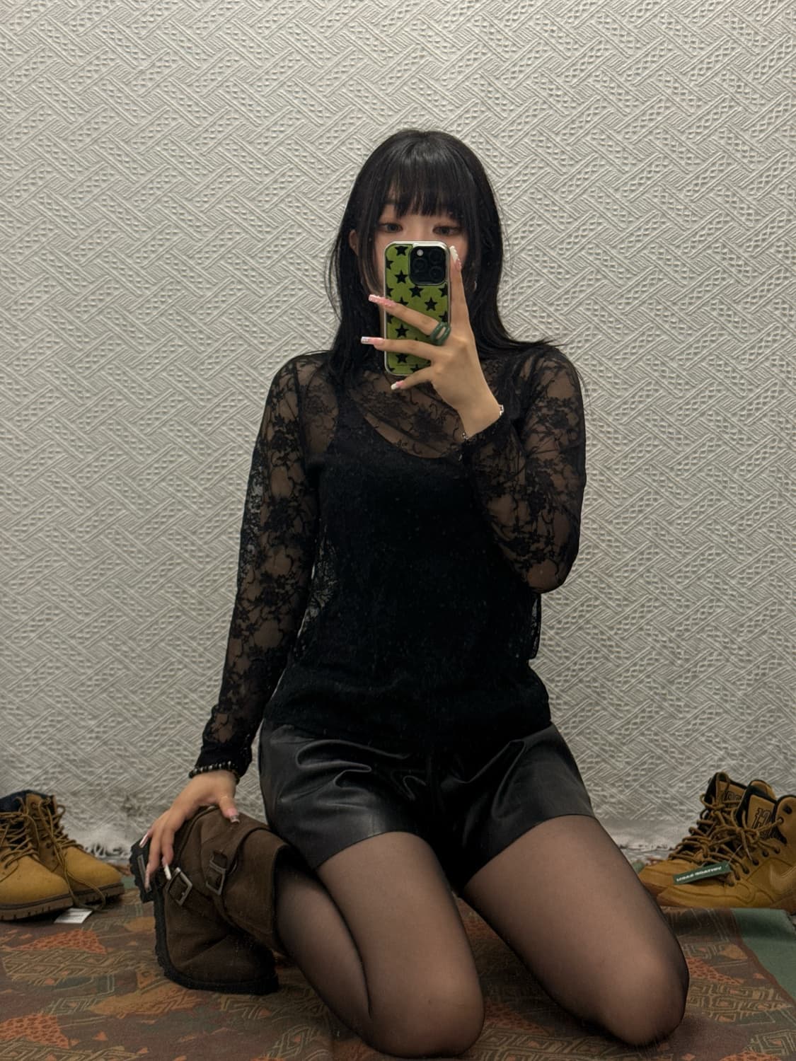 앤클라인 고딕 고스모리 플라워 레이스 시스루 롱슬리브 K0354 상품이미지1