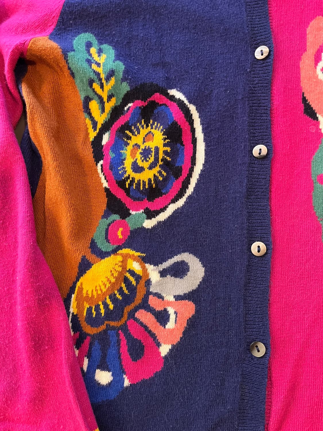 오일릴리 컬러 블록 플라워 가디건 상품이미지6