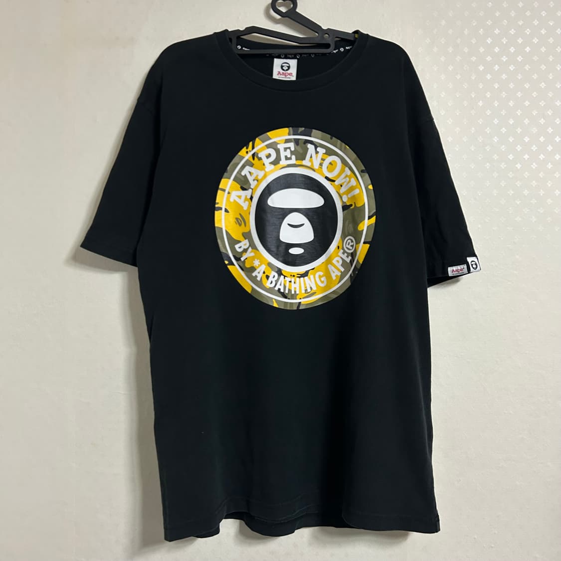 BAPE 베이프 에이프 나우 문페이스 반팔 티셔츠 블랙 XL  상품이미지4
