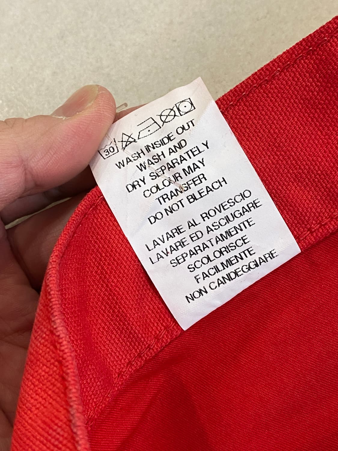 오프화이트(Off-White) 로고 프린티드 레드 데님 진 상품이미지9