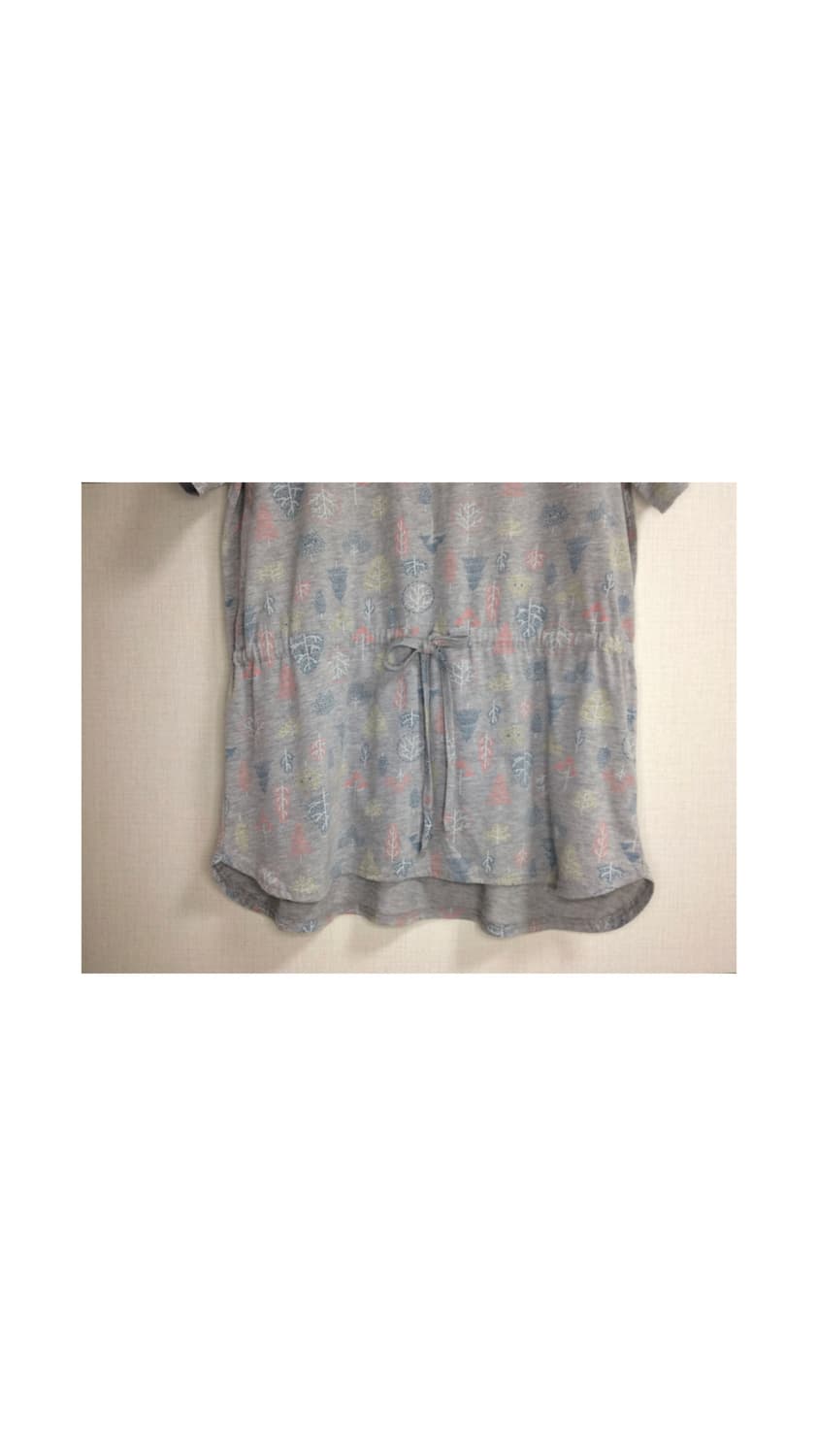 빈티지 컬러풀 프린팅 그레이 반팔 튜닉 상품이미지3