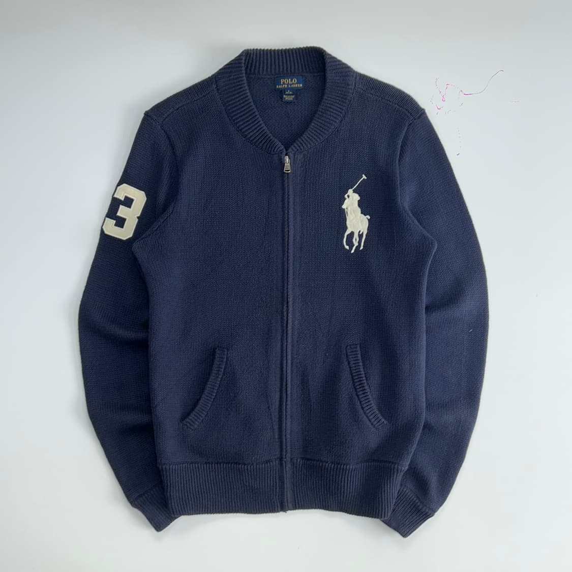 Polo 빅 포니 네이비 니트 집업 상품이미지3
