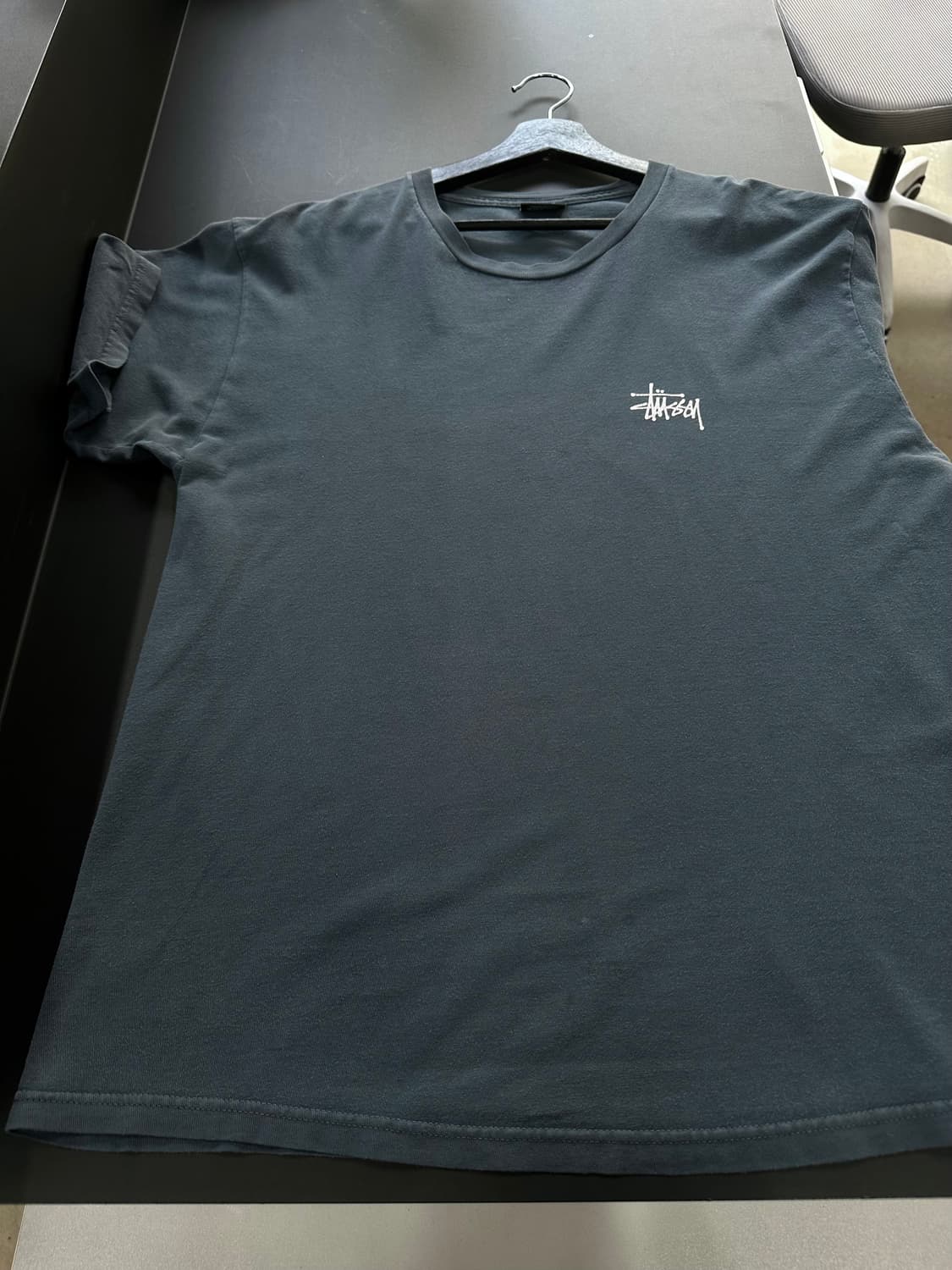 스투시 스탁 백로고 반팔티 블루그레이 상품이미지5