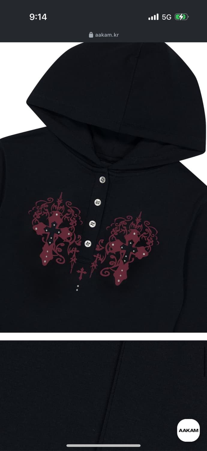 아캄Studded CROS2 Hooded Long Sleeve (Blac 상품이미지1