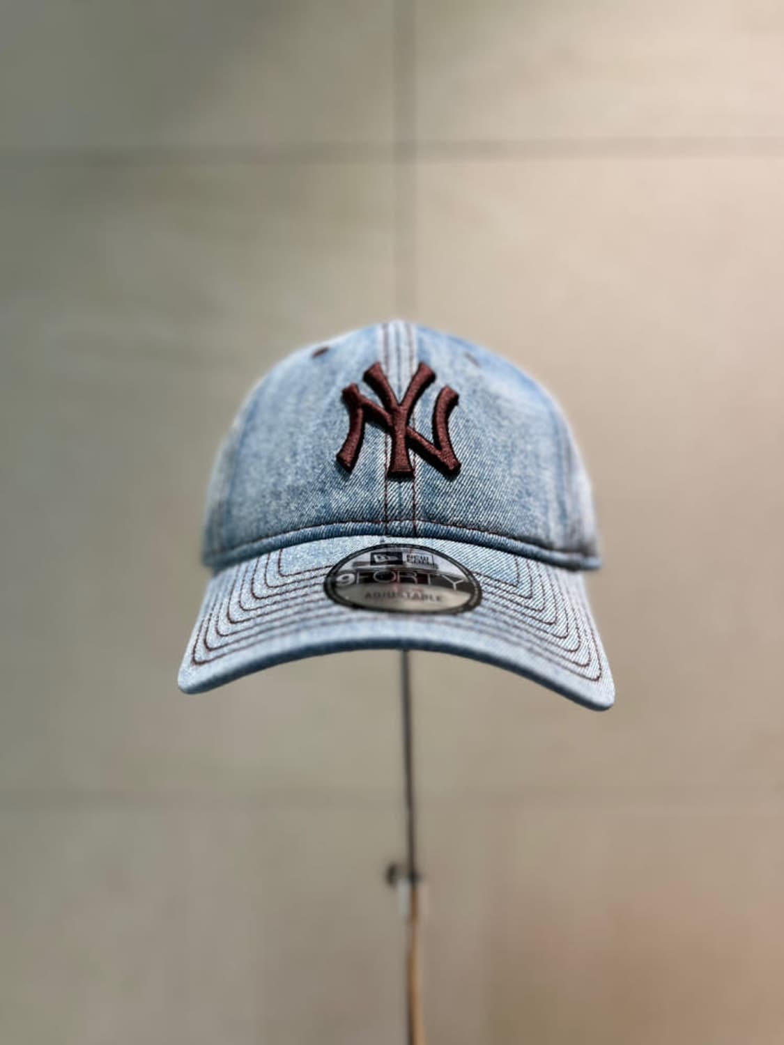 새제품) 뉴에라 뉴욕양키스 NY 데님 언스트럭쳐 볼캡 모자 연청 상품이미지3