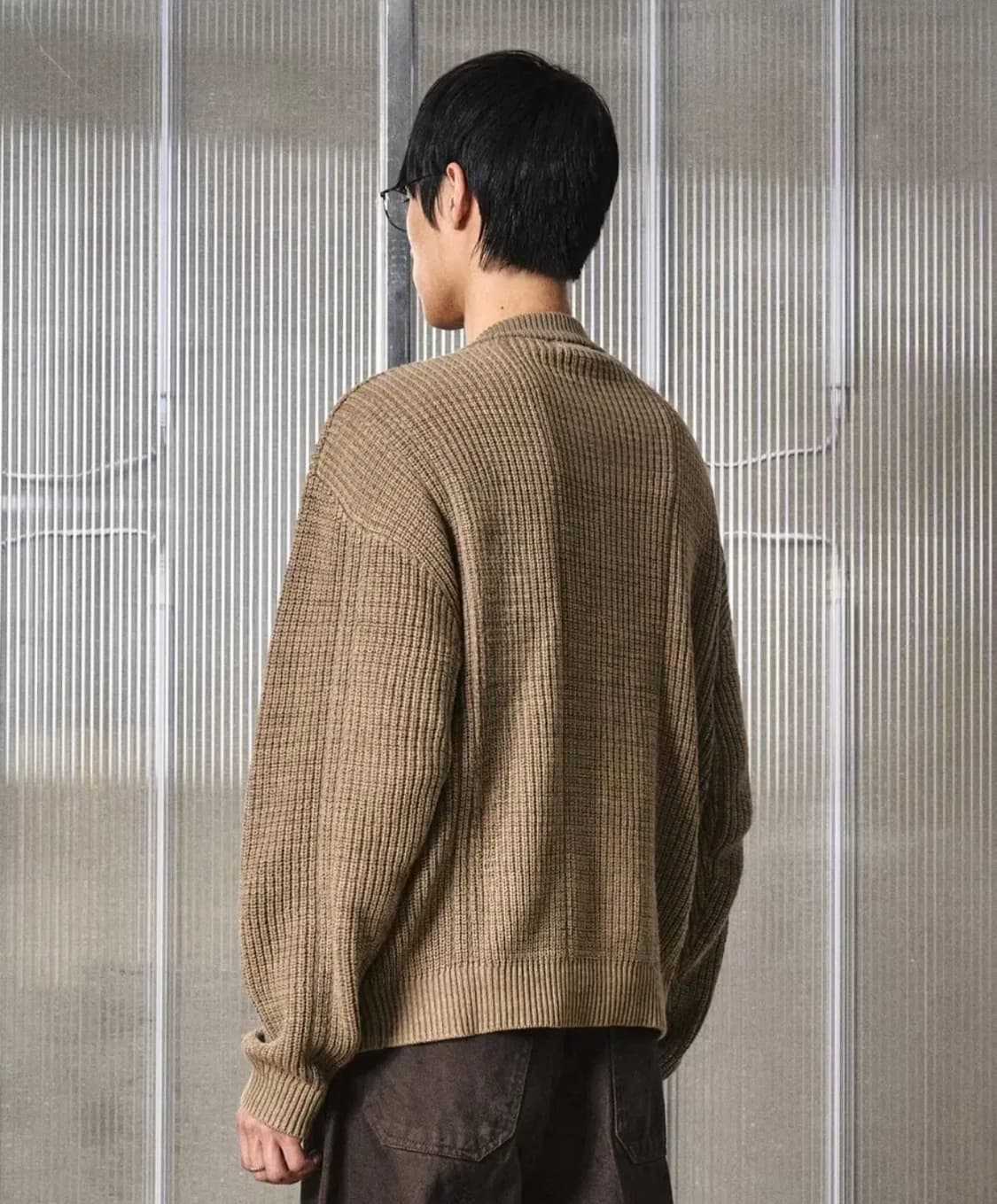 엘무드 톤온톤 트위드 라운드넥 가디건 진저 48 상품이미지2