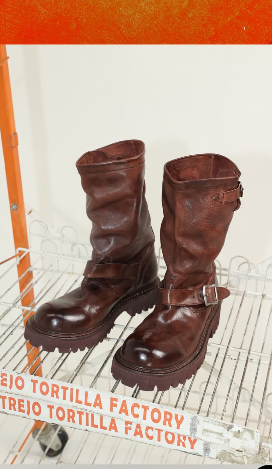 야세 6.5cm 페더 코만도솔 홀스하이드 엔지니어부츠 브라운 상품이미지1