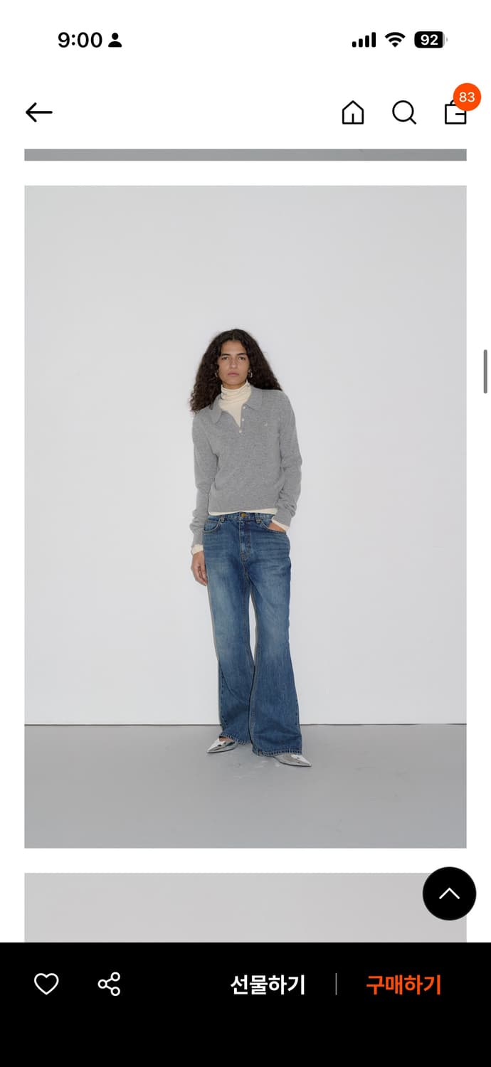 오버듀플레어 카라 피케티니트 그레이  상품이미지2