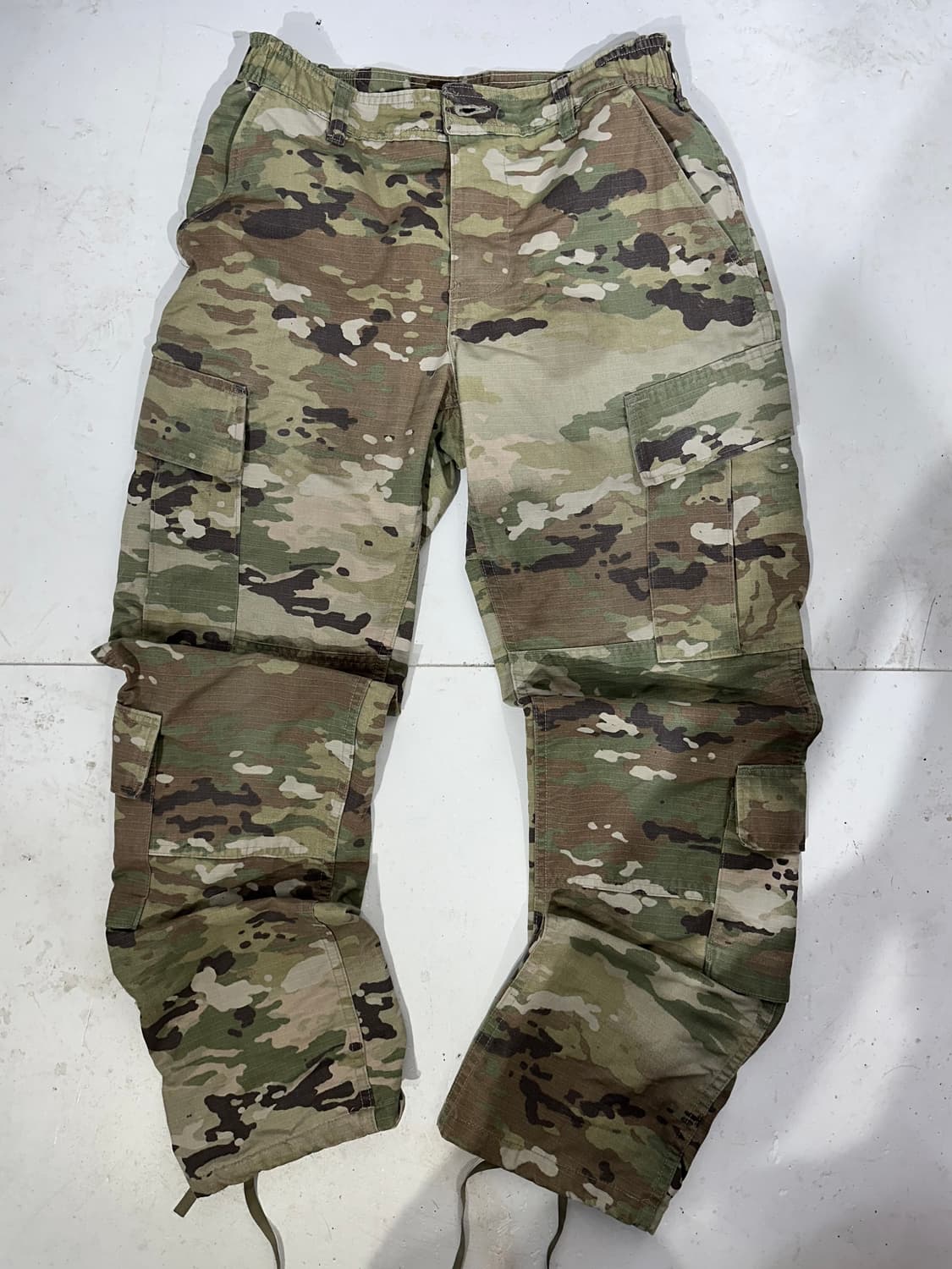 빈티지 카키 밀리터리 카모 미군 군복 와이드 카고 팬츠  상품이미지4