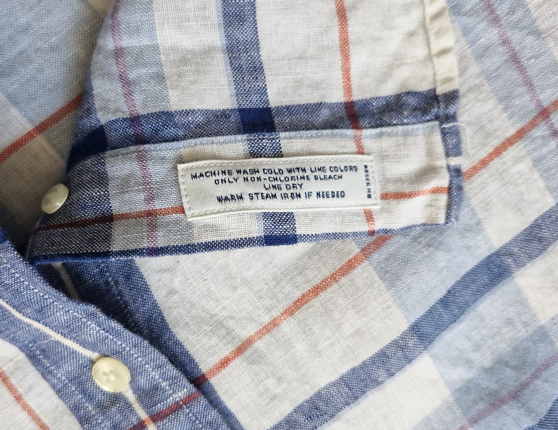 새상품급 브룩스브라더스 린넨 체크셔츠 XL  상품이미지5