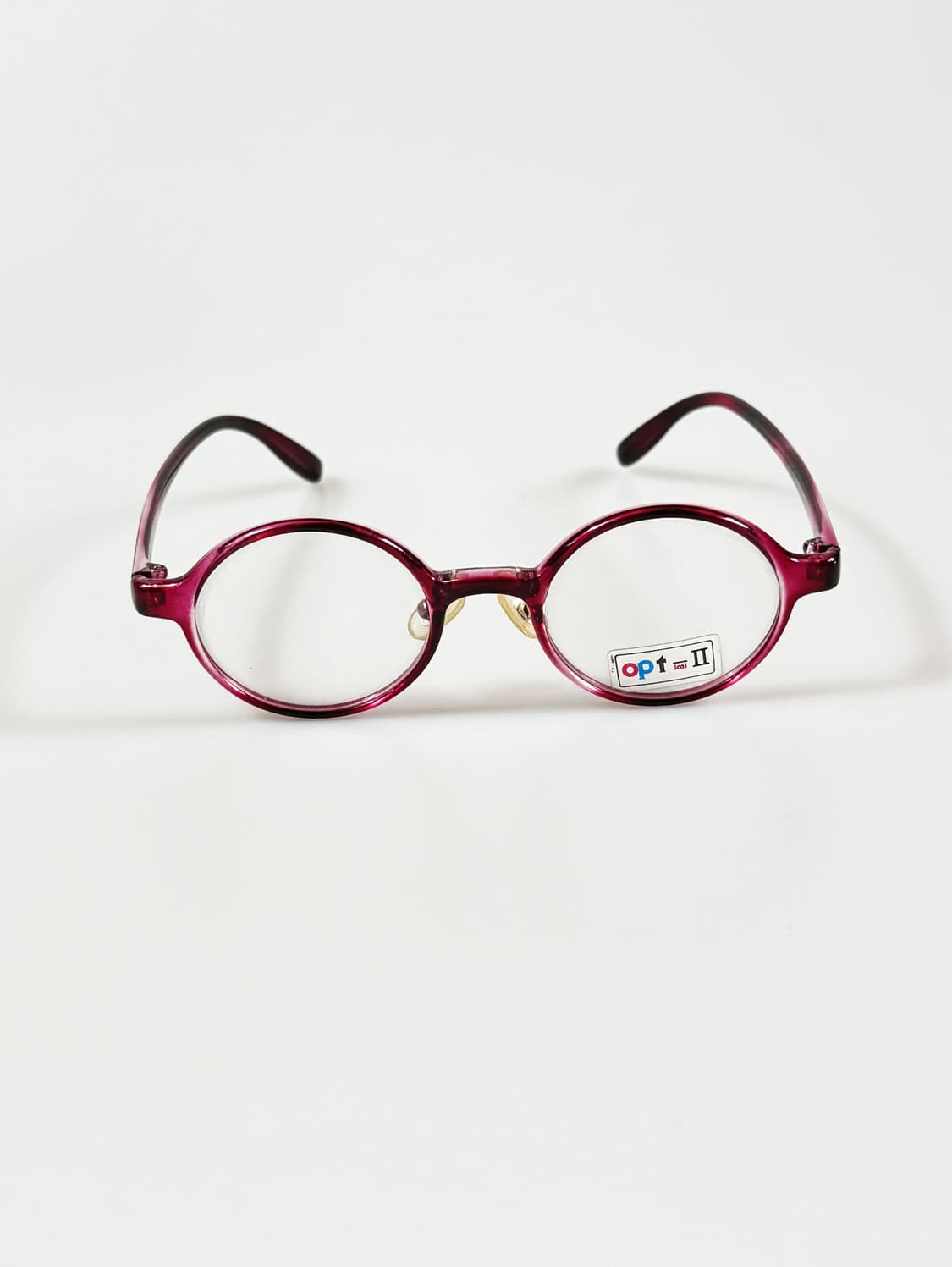 90s OPT II 버건데 뿔테 라운드 아세테이트 빈티지 안경 상품이미지1
