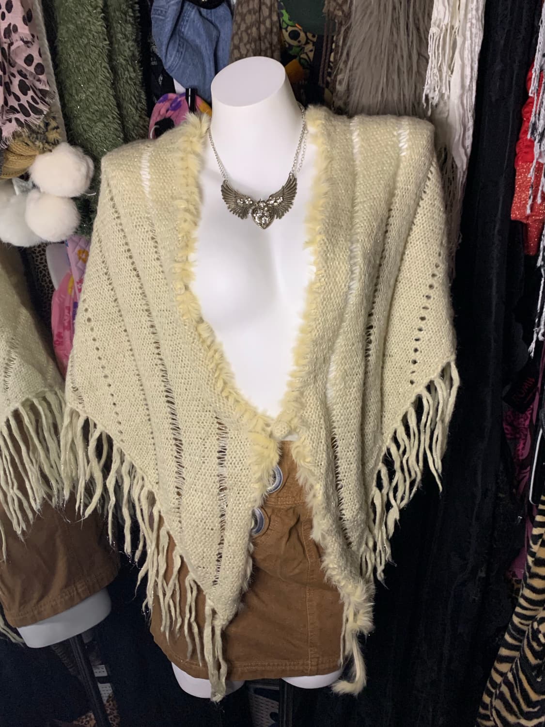 나나 하치st 갸루 퍼 니트 숄 상품이미지1