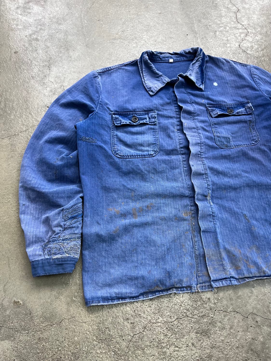 HARD SUN FADED HBT 헤링본트윌 보로 프렌치워크자켓 상품이미지4