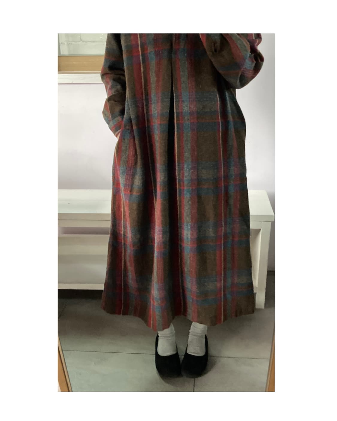 가을겨울 포근 체크 원피스 상품이미지2