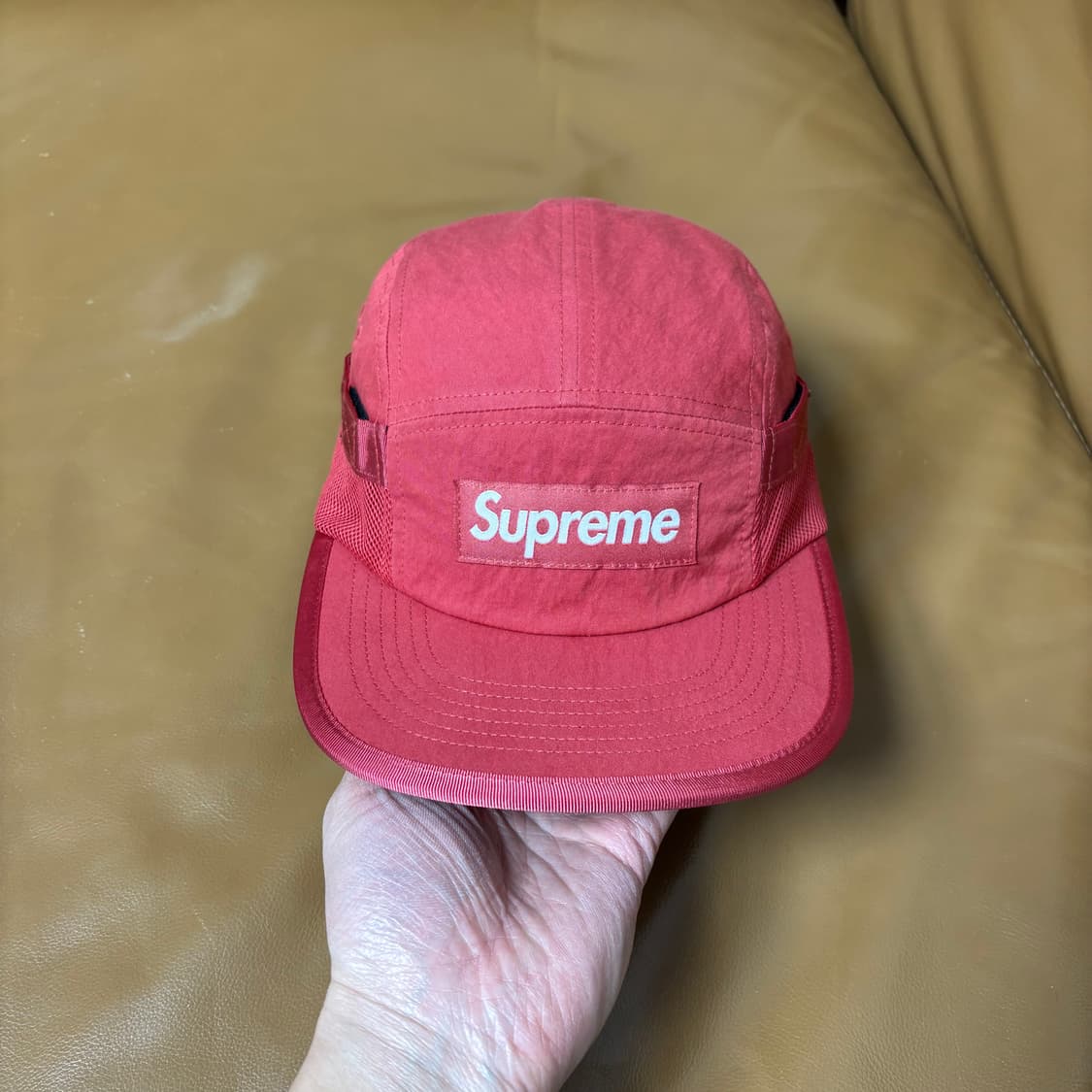 슈프림 캠프캡 모자 박스로고 24fw 메쉬 포켓 레드 상품이미지3