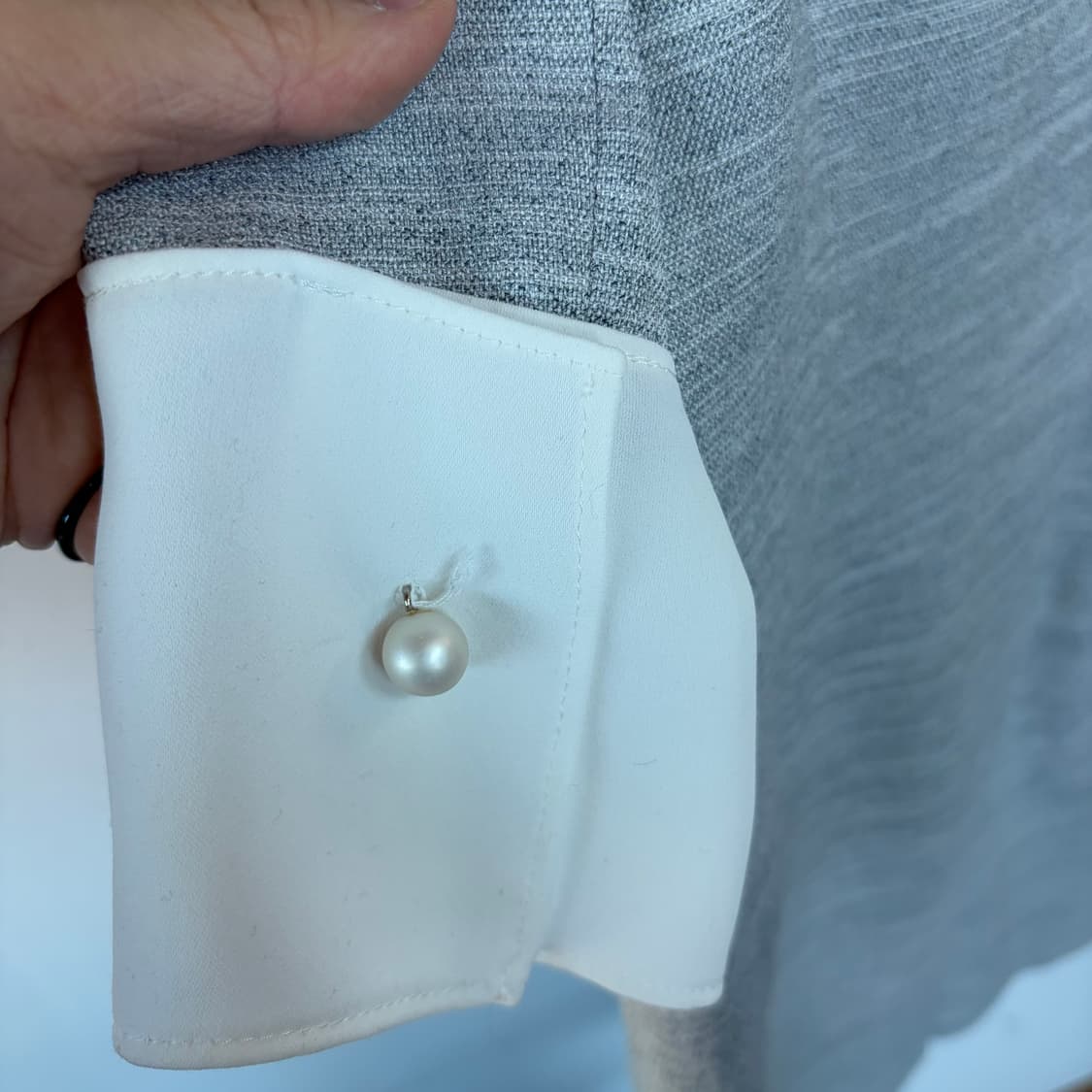 KL by 린 그레이 배색 7부 원피스 상품이미지4