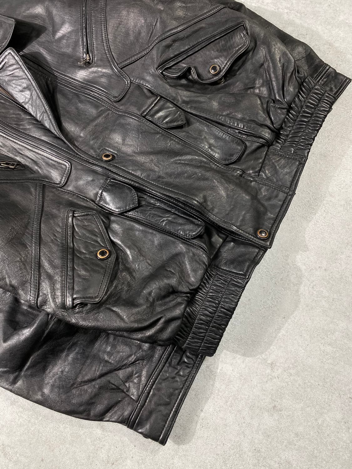 [XL] 90s Vintage 빈티지 멀티포켓 양가죽 레더 봄버자켓 상품이미지3