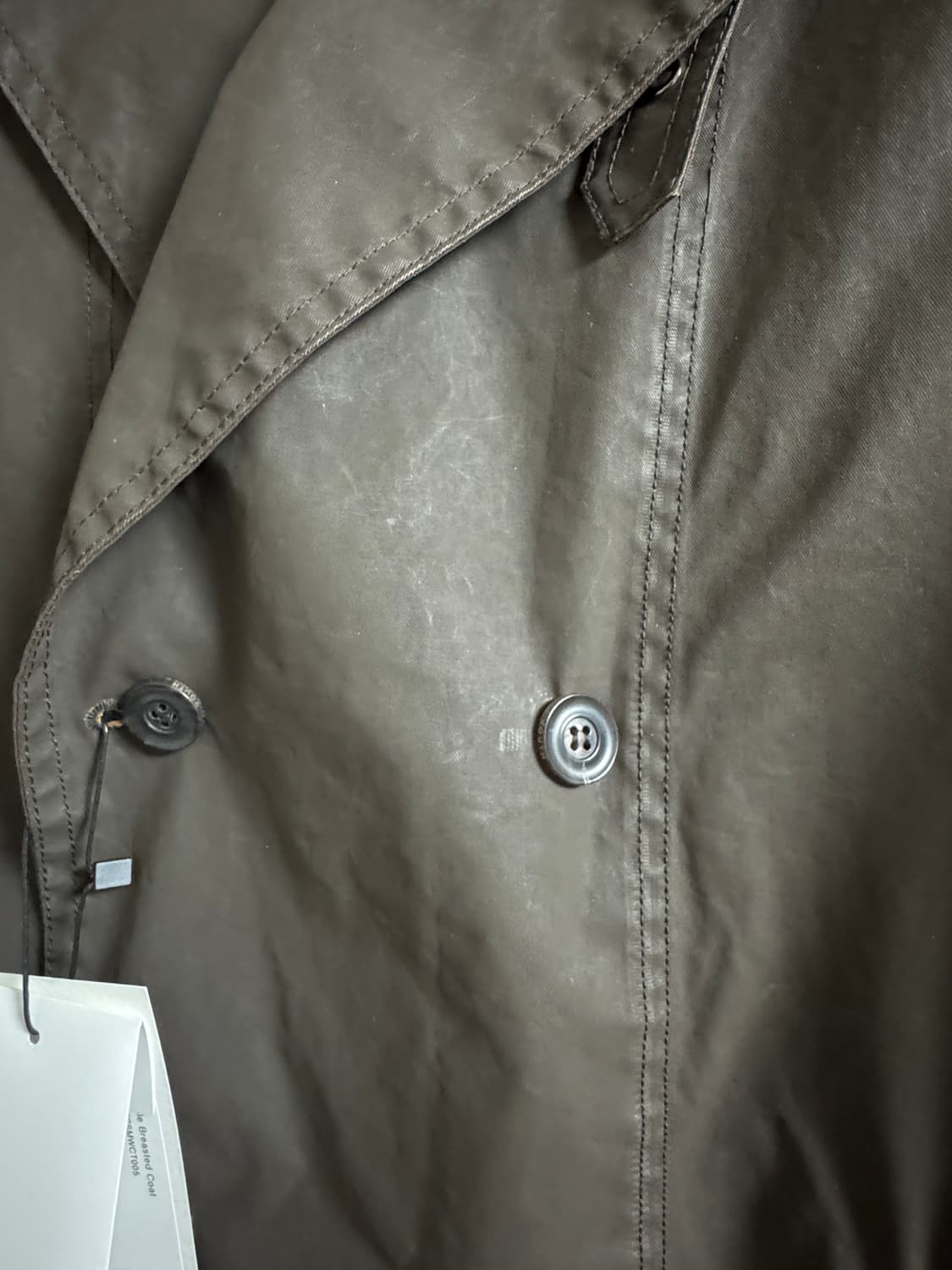 [M] 새상품 유스 25SS 코티드 더블 브레스티드 코트 상품이미지5