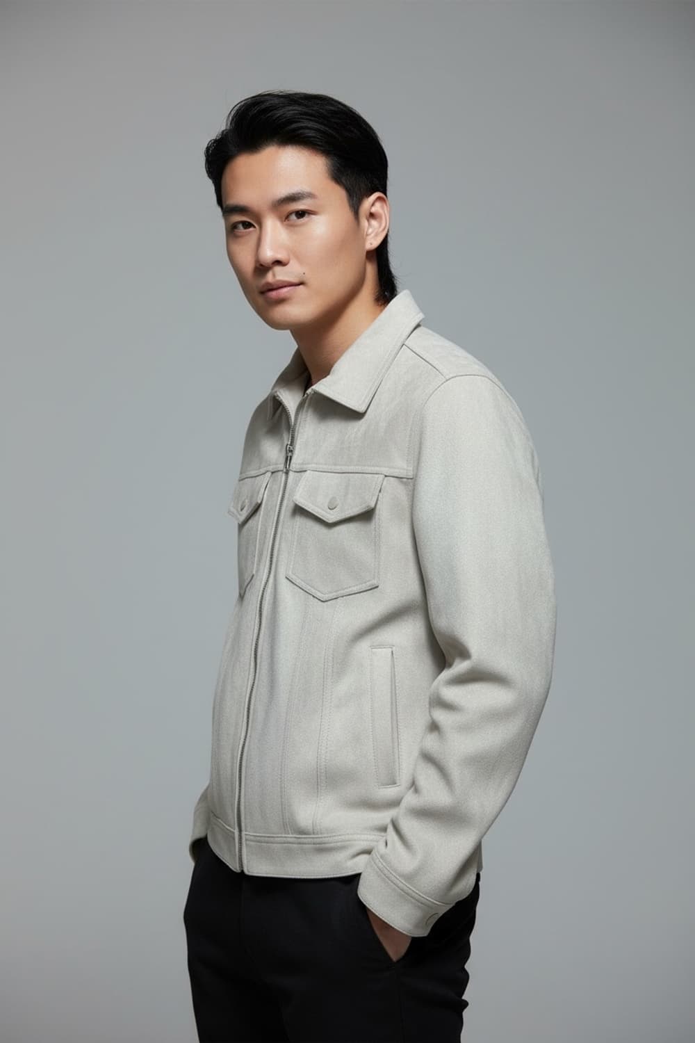 SAINT PAIN 스웨이드 레더 집업 자켓 상품이미지1