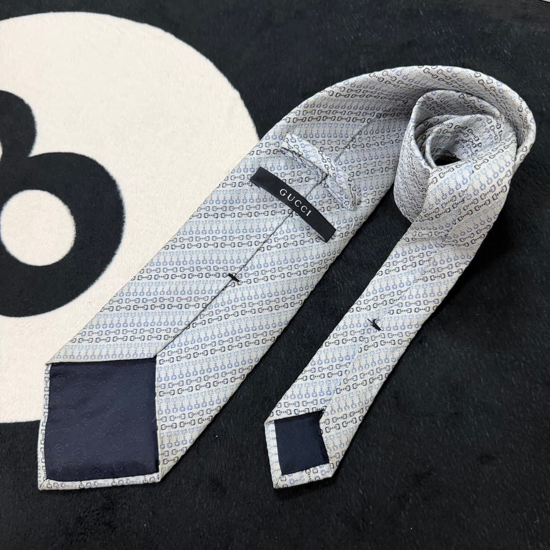 구찌 빈티지 실크 넥타이 (Sky Blue) 상품이미지4