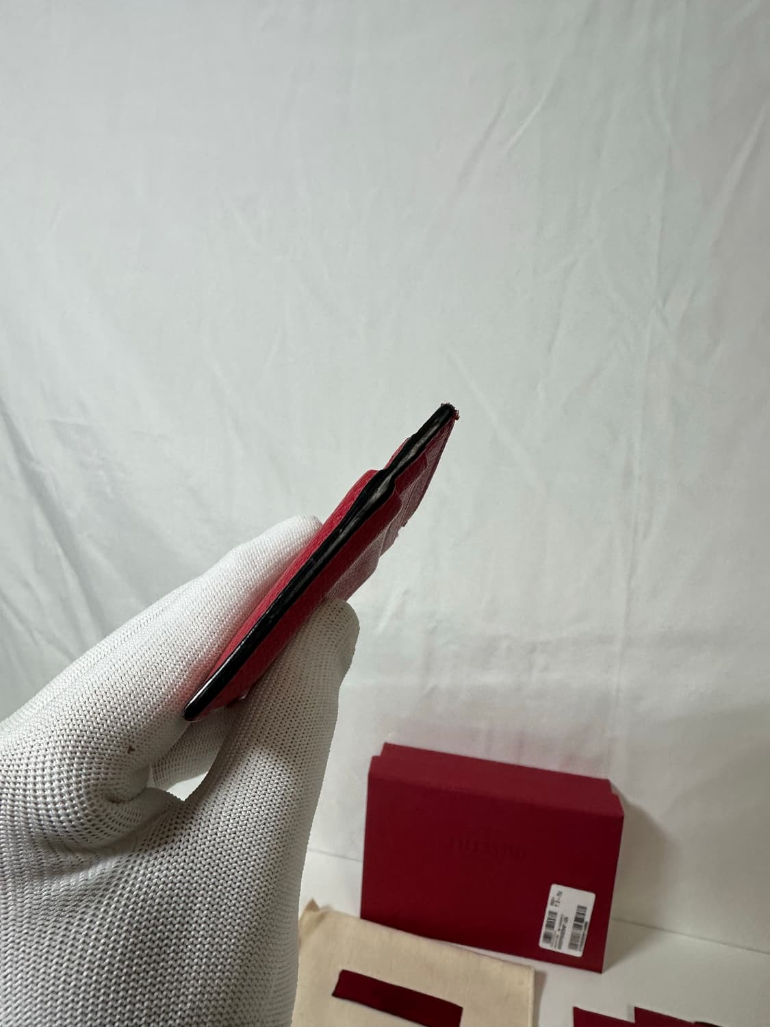 발렌티노 로고 카드지갑 레드(OS) 상품이미지5