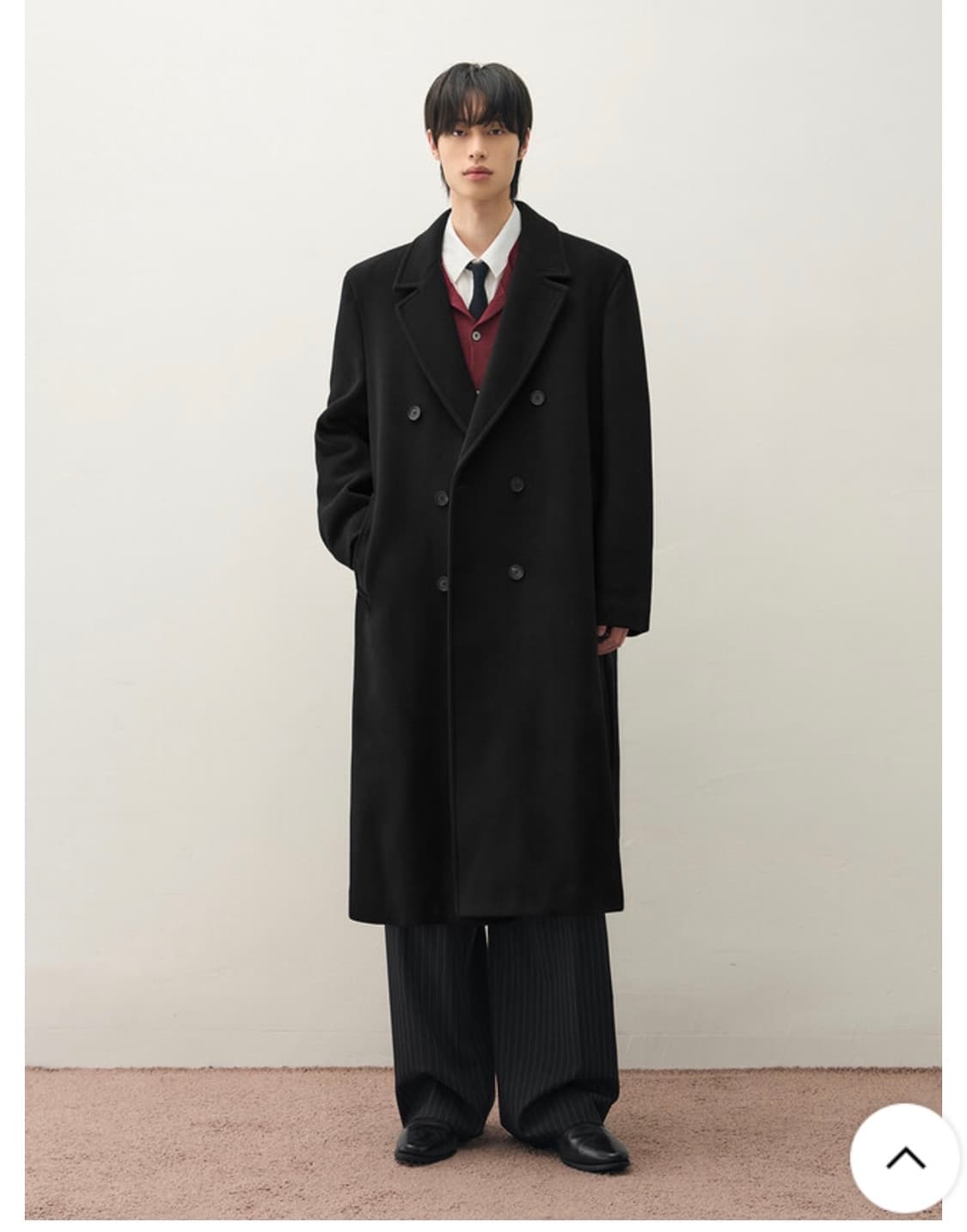 (L) 드로우핏 프리미어 울 더블 체스터 코트 [BLACK] 판매 상품이미지2