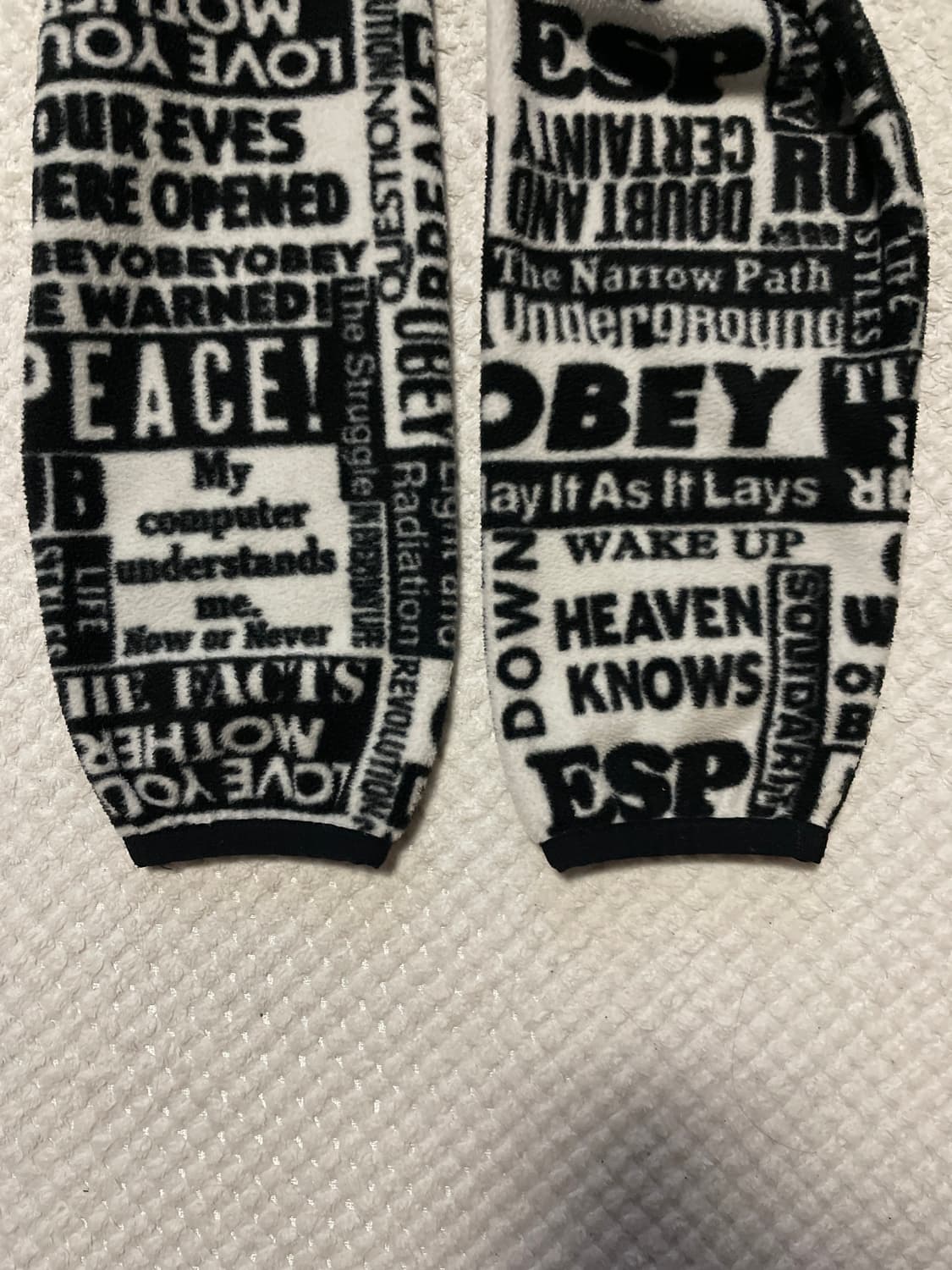 OBEY 오베이 포스트 모크넥 로고 후리스 하프 집업 풀오버(클리닝O) 상품이미지7