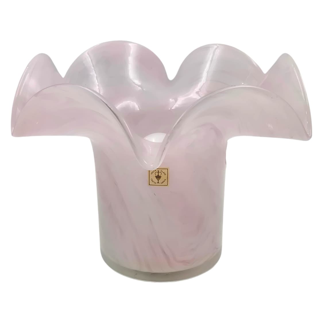 70s 이와타 아트글라스 꽃잎 마블 탁상 램프 상품이미지4