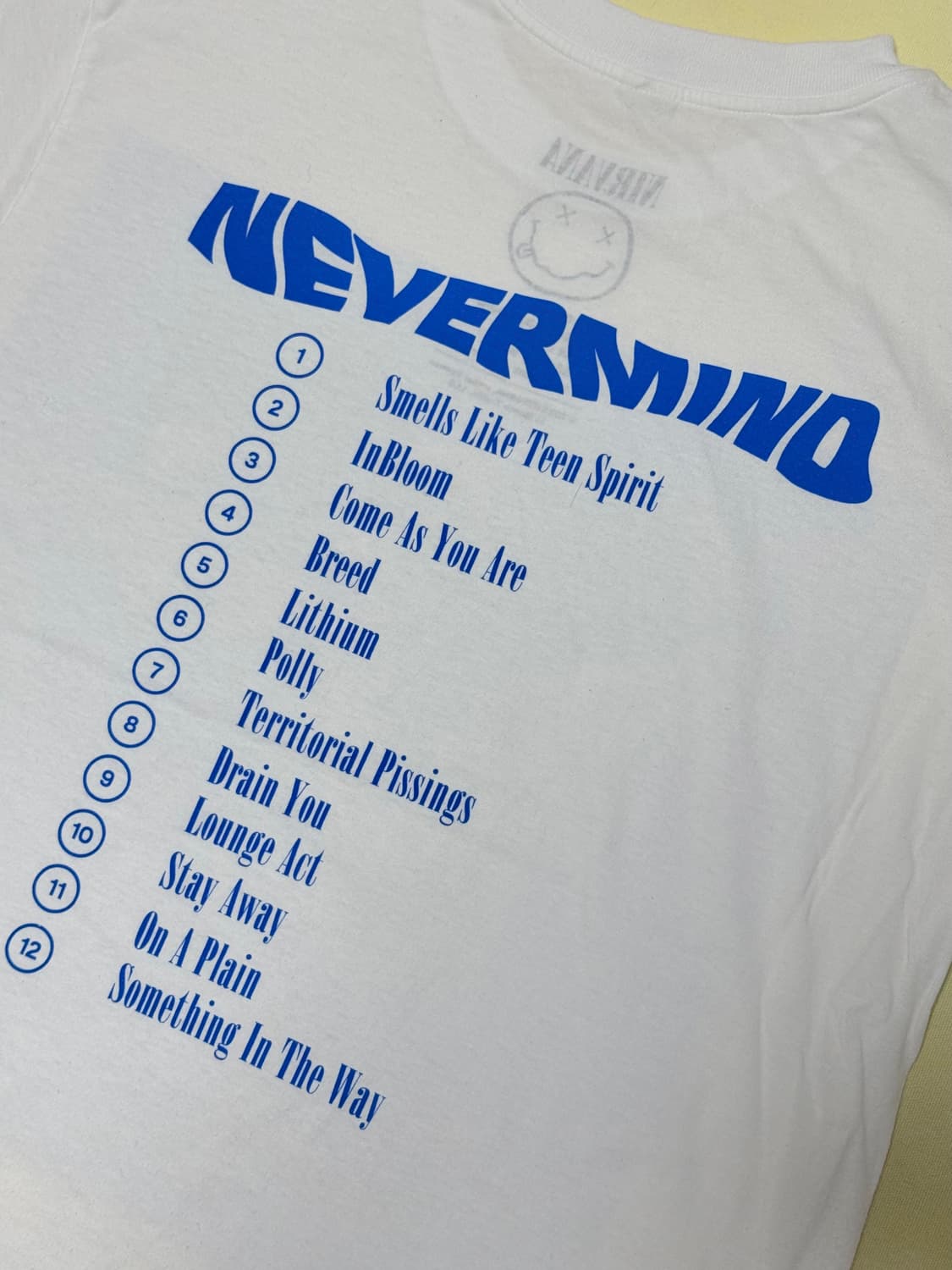 프릭스 스토어 너바나 '네버마인드' 트랙리스트 티셔츠 25SS 상품이미지7